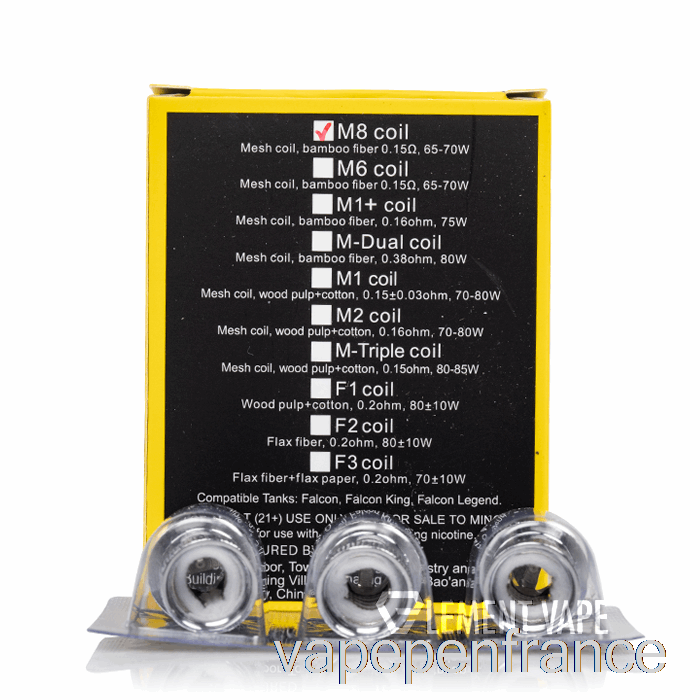 Bobines De Remplacement Horizon Falcon 0,15ohm M8 Bobines De Maille Stylo Vape